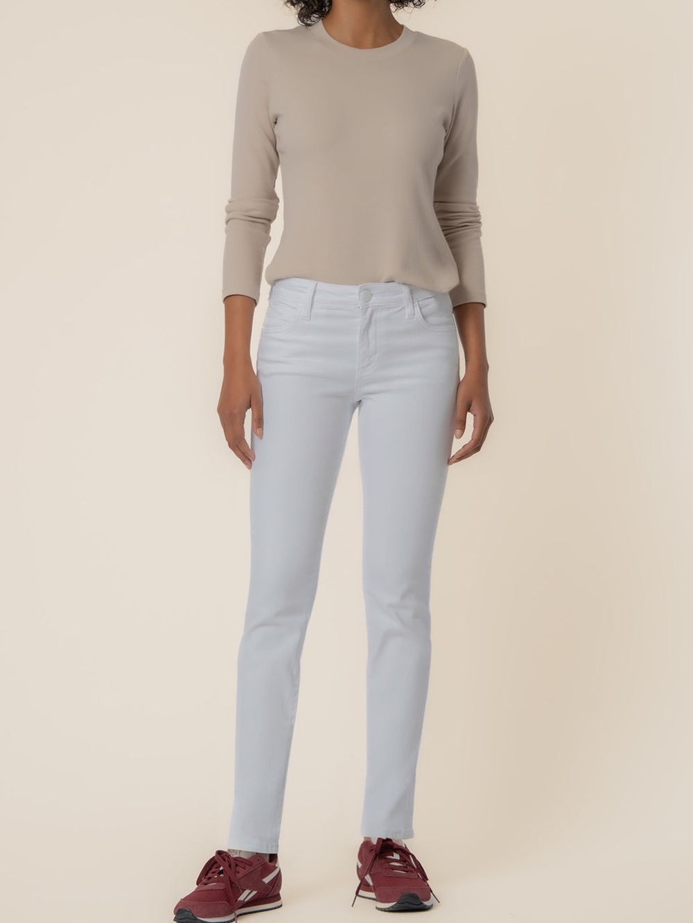 NWT Kut from the Kloth Catherine Mid Rise Boyfriend Jeans in Optic White,10